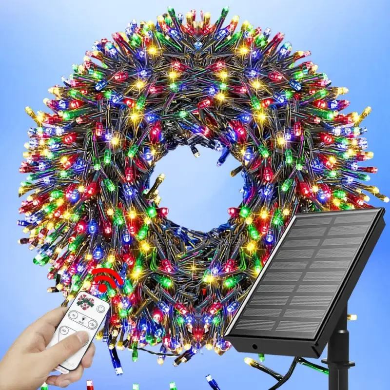 Instalatie solara sir 300 LED cu panou solar si controle,lungime 30 metri