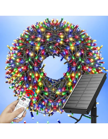 Instalatie solara  sir 300 LED cu panou solar si controle,lungime 30 metri