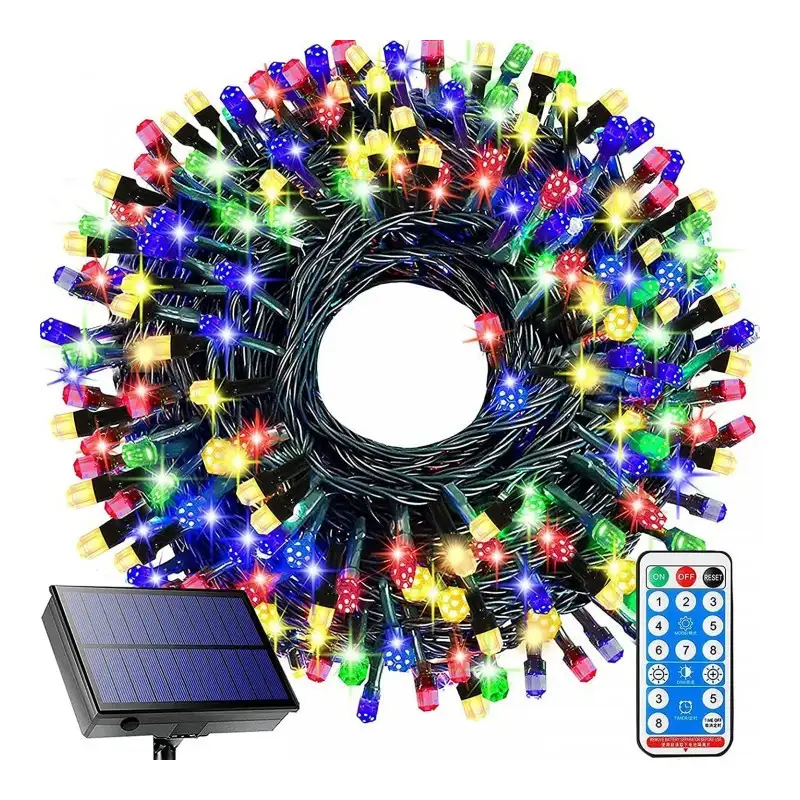 Instalatie solara sir 300 LED cu panou solar si controle,lungime 30 metri