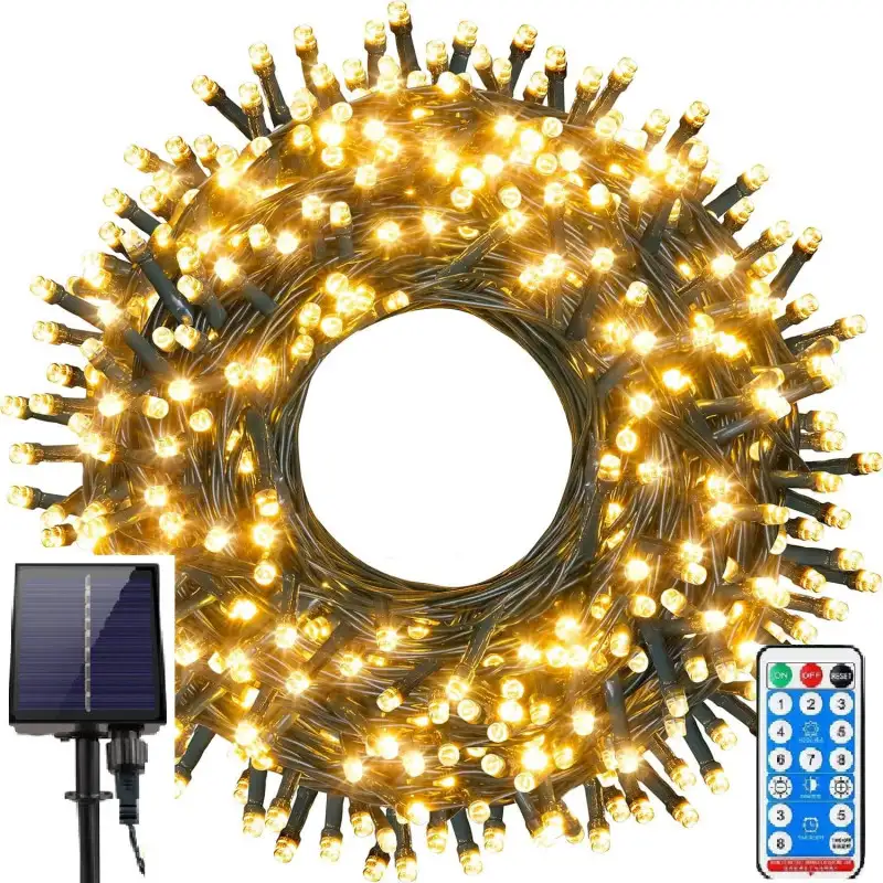 Instalatie solara sir 300 LED cu panou solar si controle,lungime 30 metri