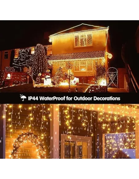 Instalatie Solara franjuri, turturi ingali, lungime12m , 300 led-uri, diverse culori