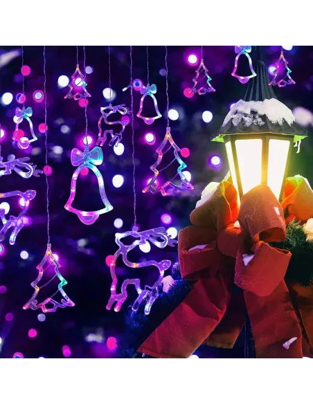 Instalatie Craciun - perdea luminoasa ploaie 12