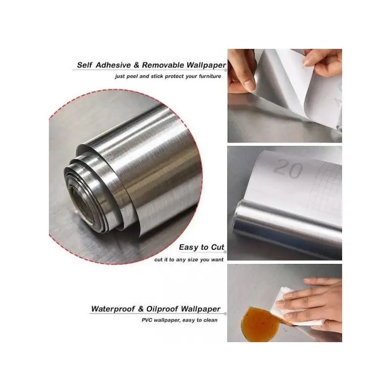 Folie adeziva imitatie inox