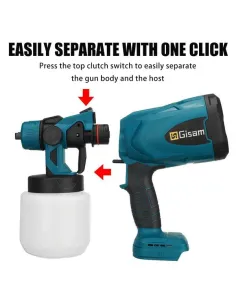 Pistol de vopsit cu 2 acumulatori, 24V, rezervor 800 ML, putere 650 ML/ min 2