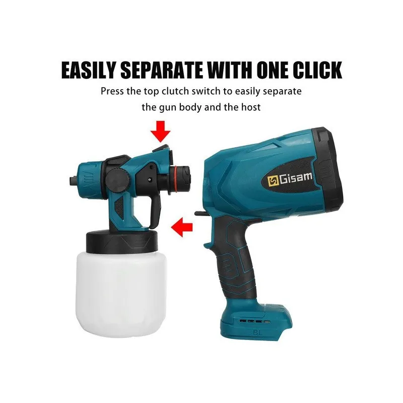 Pistol de vopsit cu 2 acumulatori, 24V, rezervor 800 ML, putere 650 ML/ min