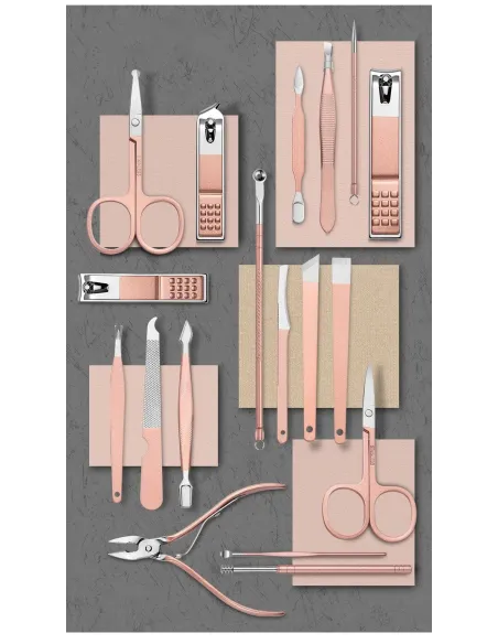 Trusa manichiura profesionala 18 piese otel inoxidabil