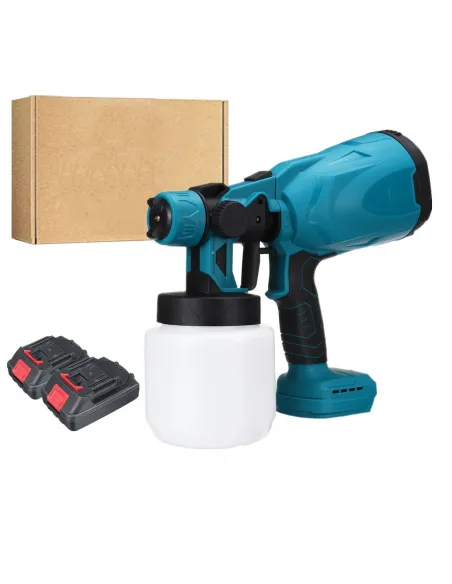 Pistol de vopsit cu 2 acumulatori, 24V, rezervor 800 ML, putere 650 ML/ min