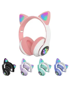 Casti audio Wireless, urechi de pisica, iluminare