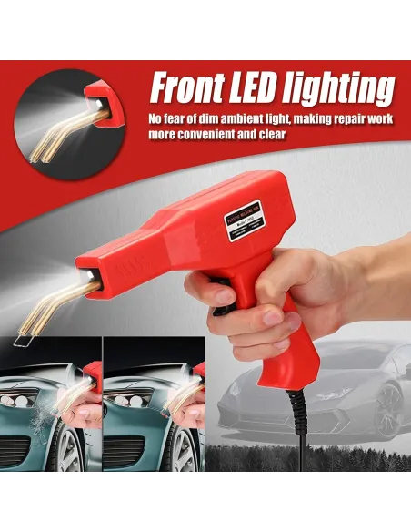 Pistol de lipit si sudat plastic , 50w  + 200 sarmulite ondulate + Cutie transport CADOU