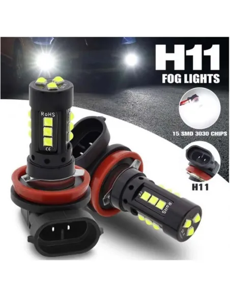 Set 2 Becuri Auto LED H11/H8 15 LED-uri, 80W, 6000K