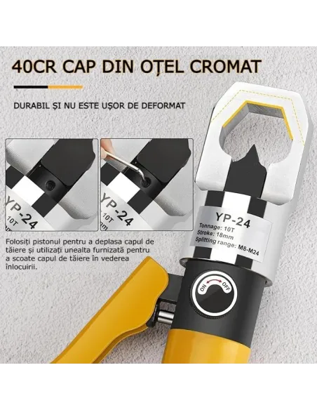 Presa hidraulica pentru taiat piulite