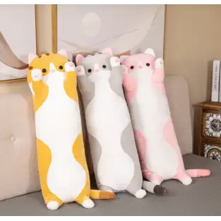 Pisicuta de plus uriasa, culoare bej ,85 cm 2