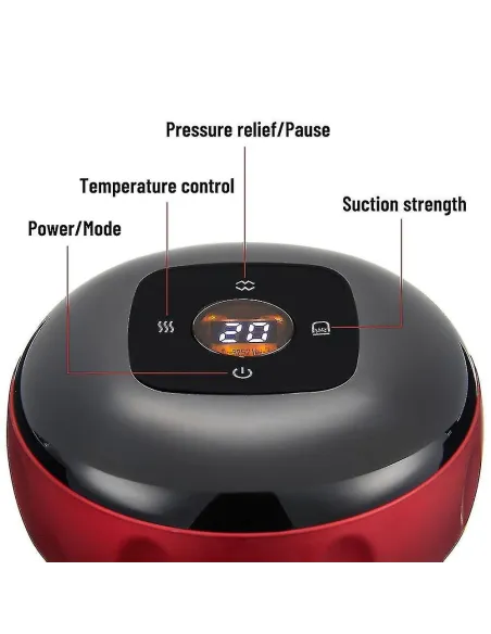 Aparat de masaj 3 in 1 ventuza 12 niveluri lumina rosie si presiune negativa