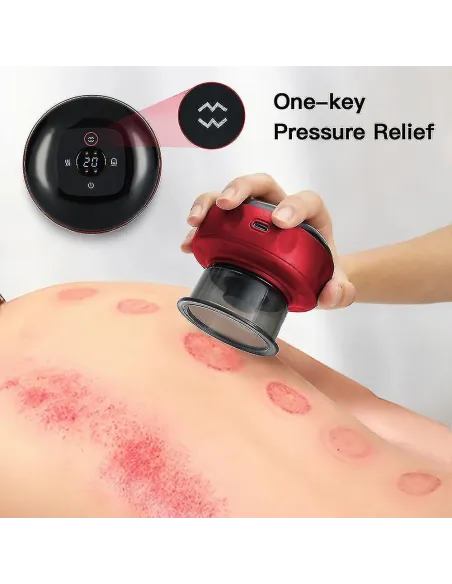 Aparat de masaj 3 in 1 ventuza 12 niveluri lumina rosie si presiune negativa