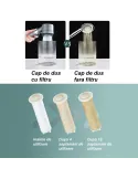 Para de dus cu perie pentru masaj , cap detasabil ,gri metalic