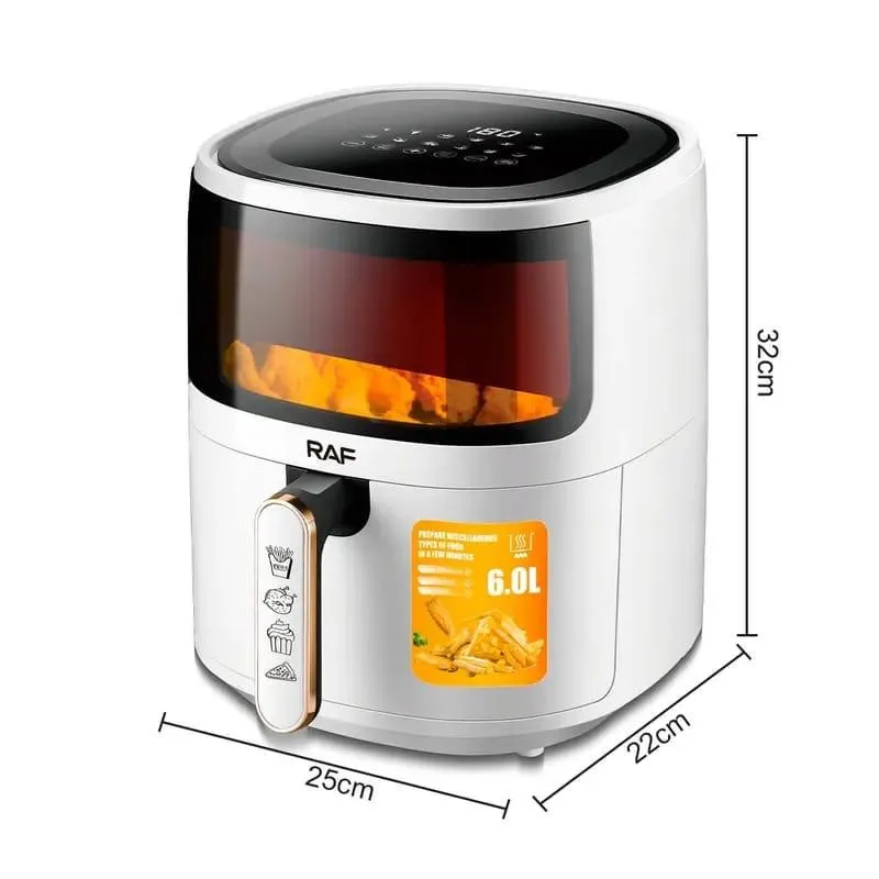 Friteuza Digitala ,air fryer RAF 6L, control tactil, cu functie aircrisp