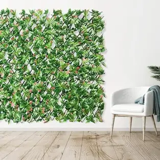 Gard artificial DELUXE cu frunze de Photinia, 160x100cm, posibilitate de extindere pana la 40x230cm