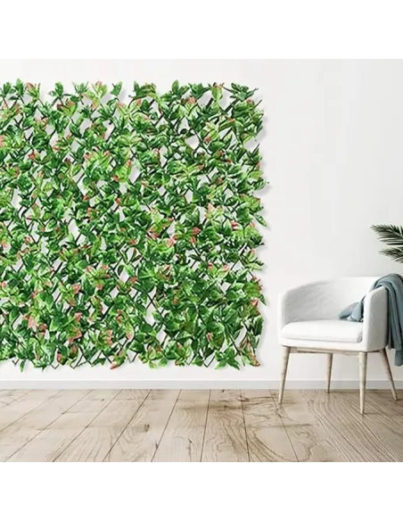 Gard artificial DELUXE cu frunze de Photinia, 160x100cm, posibilitate de extindere pana la 40x230cm