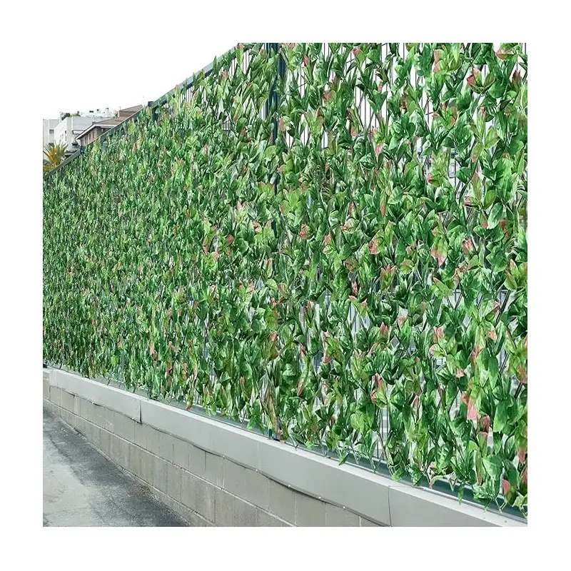 Gard artificial DELUXE cu frunze de Photinia, 160x100cm, posibilitate de extindere pana la 40x230cm