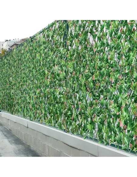 Gard artificial DELUXE cu frunze de Photinia, 160x100cm, posibilitate de extindere pana la 40x230cm