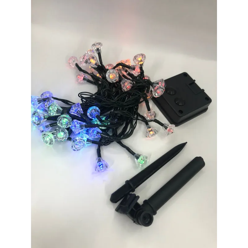 Instalatie solara forma diamant 50 led-uri multicolor
