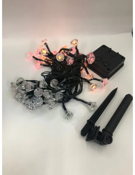 Instalatie solara forma diamant 50 led-uri multicolor