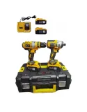 Set Bormasina de impact si masina de insurubat, 2 acumulatori, 36V,8A, Galben,KRAFT ROYAL