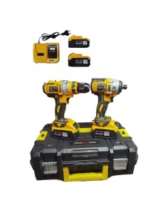 Set Bormasina de impact si masina de insurubat, 2 acumulatori, 36V,8A, Galben,KRAFT ROYAL 2