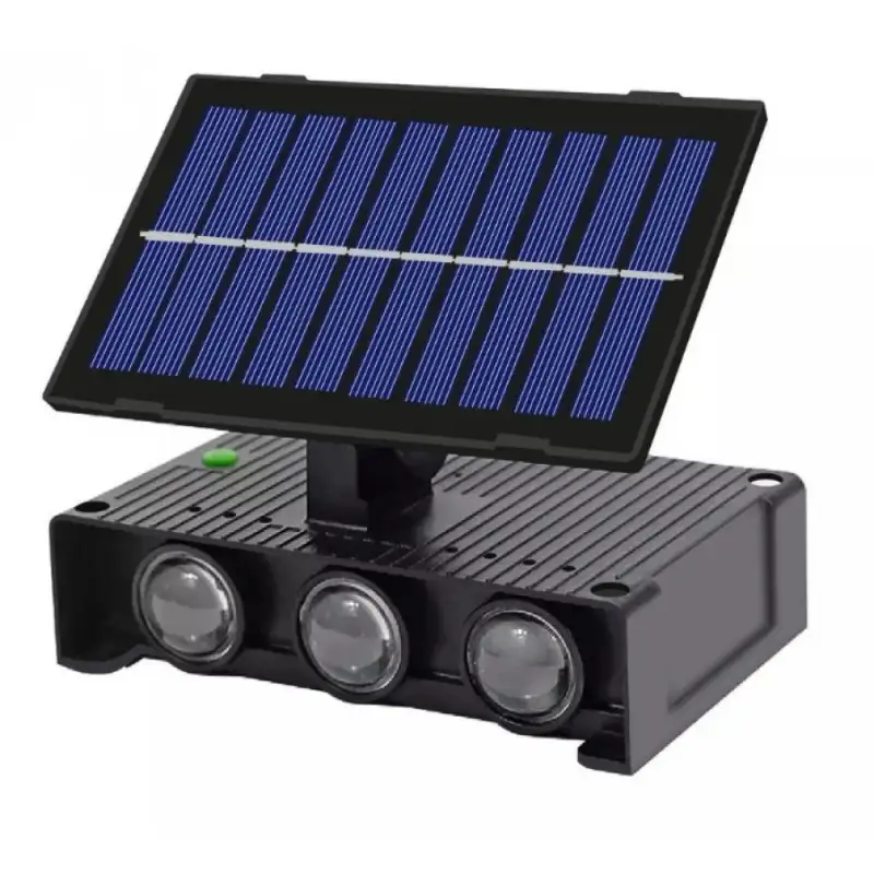 Lampa solara cu 6 LED-uri bidirectionala, lumina calda