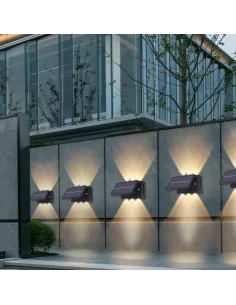 Lampa solara cu 6 LED-uri bidirectionala, lumina calda