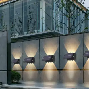 Lampa solara cu 6 LED-uri bidirectionala, lumina calda