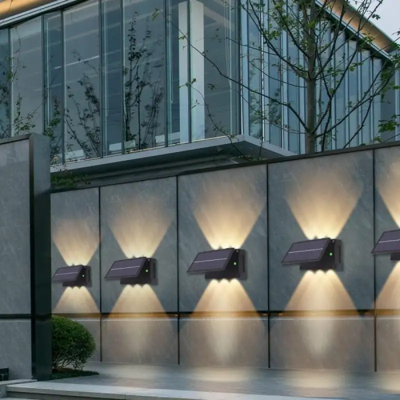 Lampa solara cu 6 LED-uri bidirectionala, lumina calda