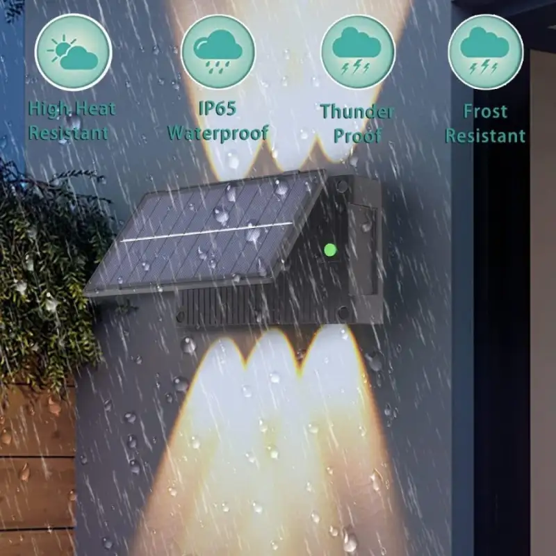 Lampa solara cu 6 LED-uri bidirectionala, lumina calda