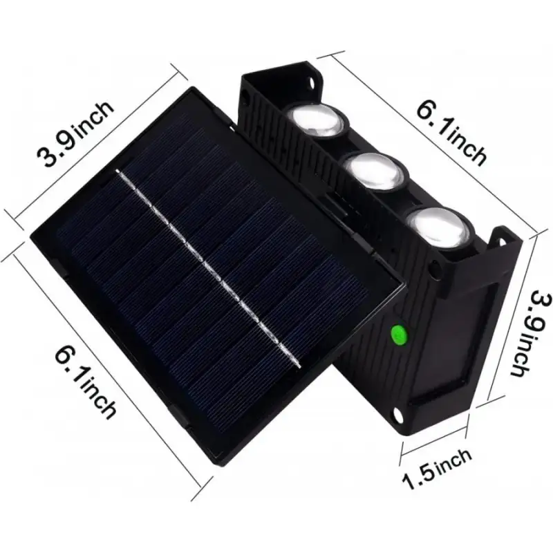 Lampa solara cu 6 LED-uri bidirectionala, lumina calda