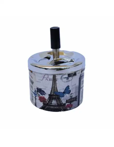 Scrumiera mare inox cu buton