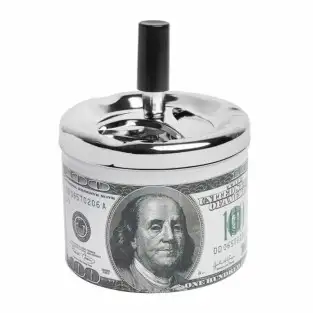 Scrumiera mare inox cu buton 2