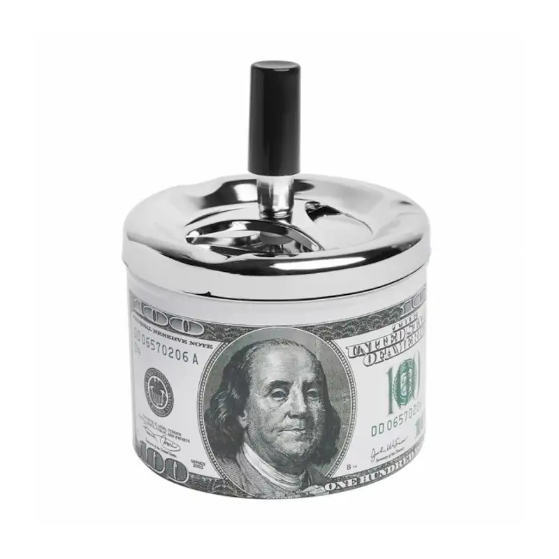 Scrumiera mare inox cu buton