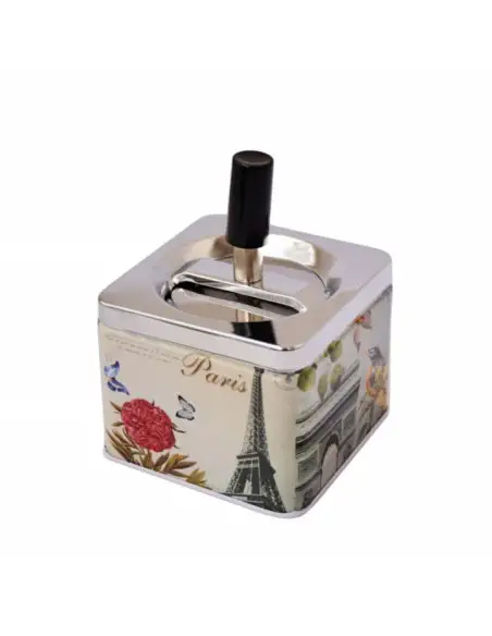 Scrumiera mare inox cu buton