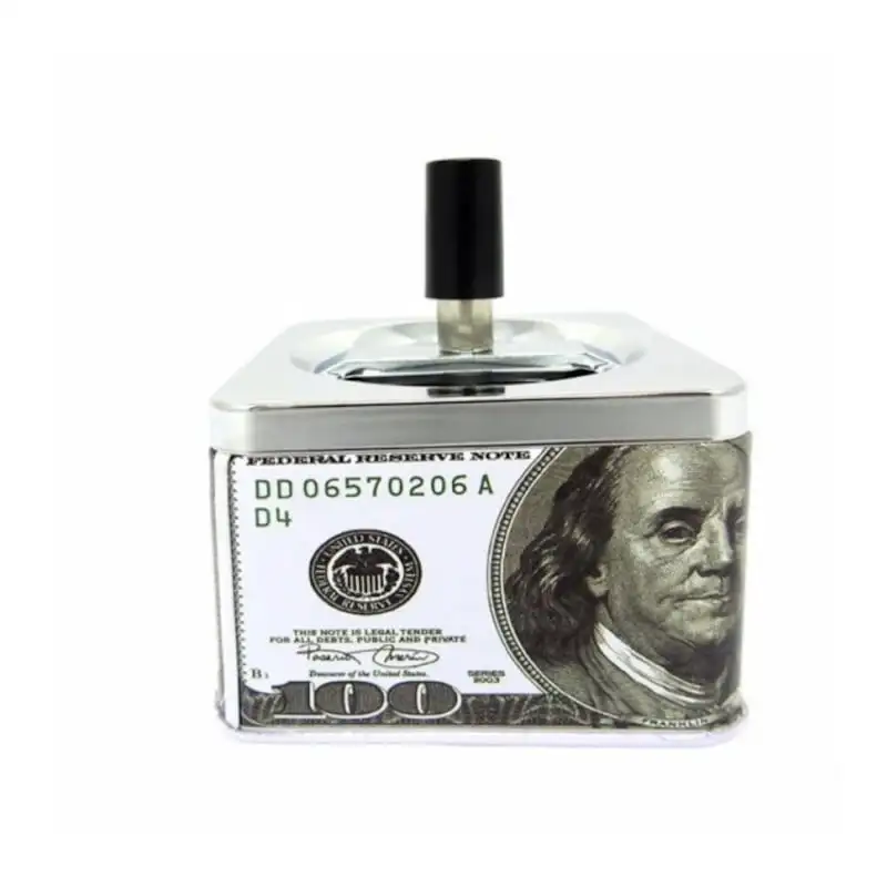 Scrumiera mare inox cu buton