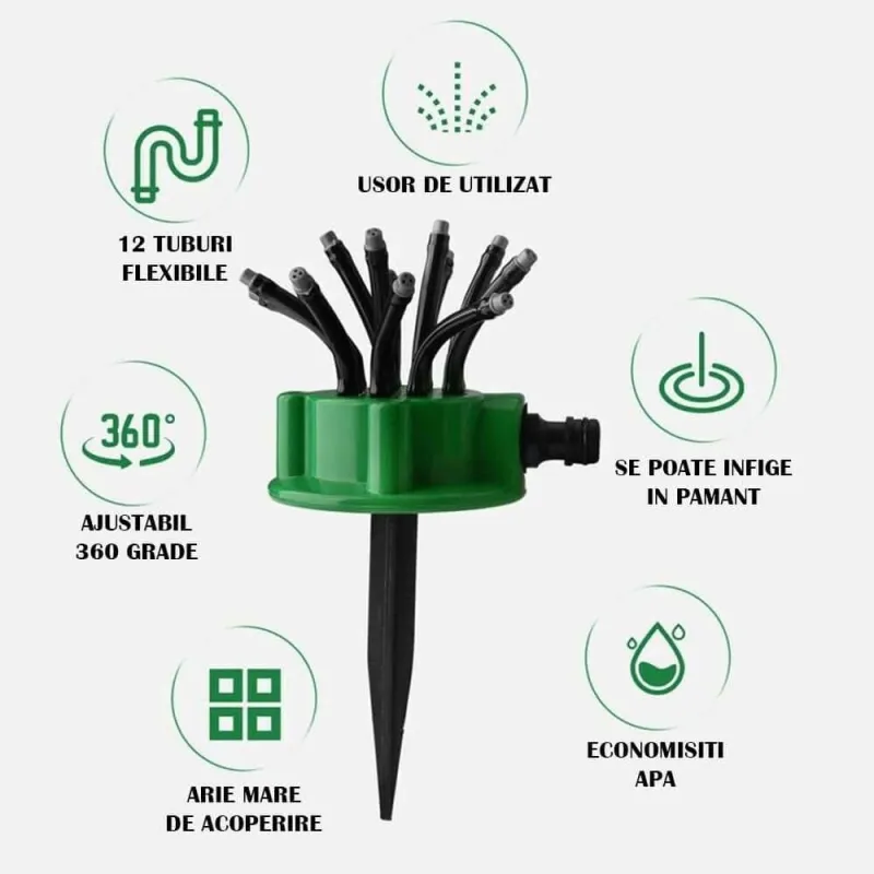 Aspersor irigare gazon 360 grade