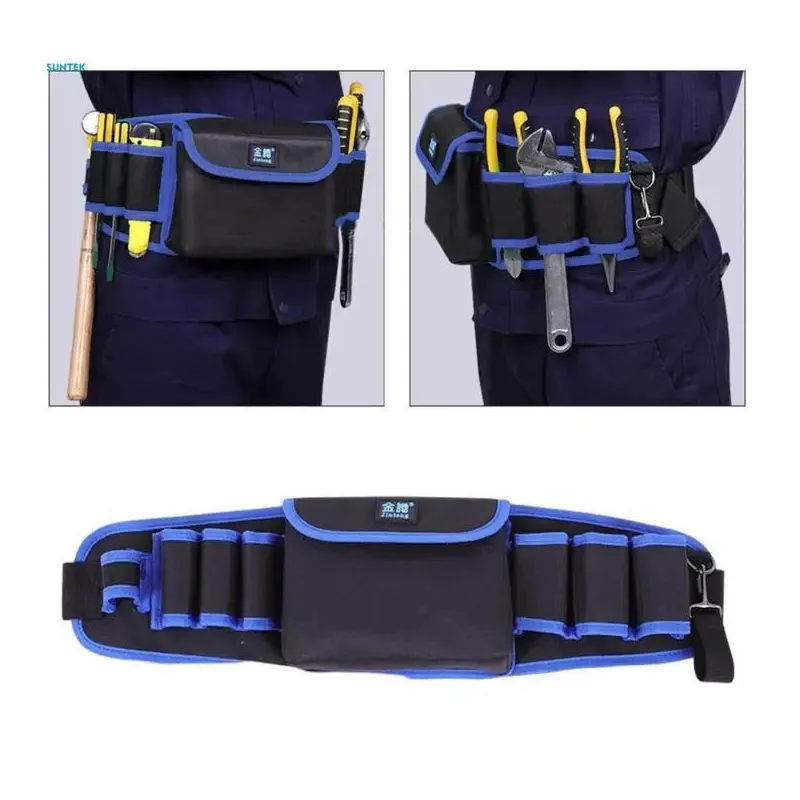 Borseta curea pentru scule profesionala 8 +1, centura port, albastra