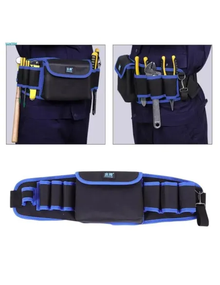 Borseta curea pentru scule profesionala 8 +1, centura port, albastra