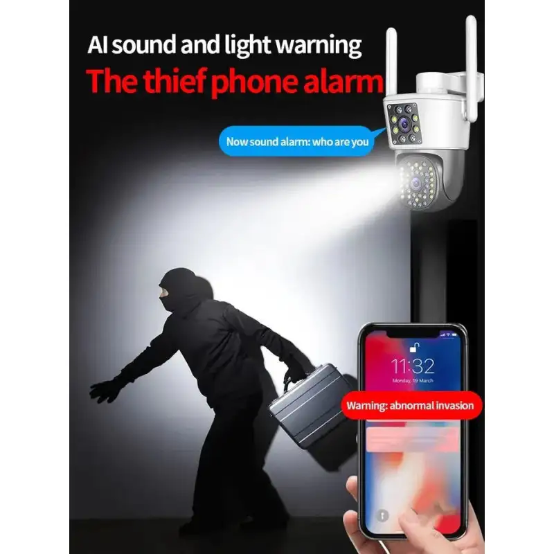 Camera Dubla WiFi Jortan - 6MP*, Full HD 4K, LAN/WiFi, Detectare Miscare, Recunoastere Faciala 8293