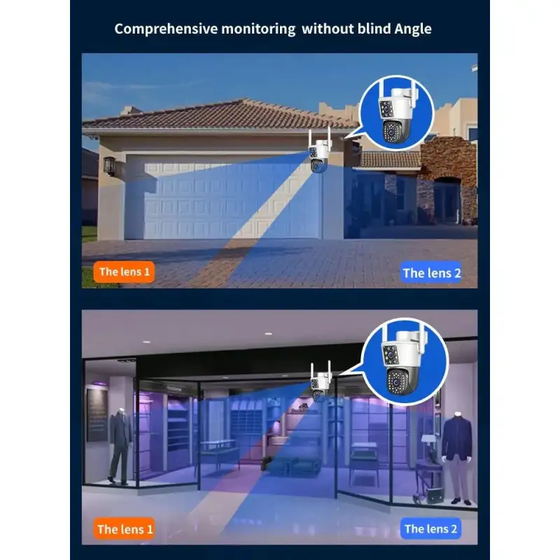 Camera Dubla WiFi Jortan - 6MP*, Full HD 4K, LAN/WiFi, Detectare Miscare, Recunoastere Faciala 8293