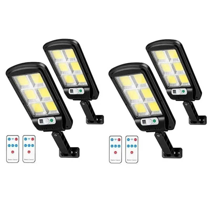 Set 10 x Lampa solara 8 celule, cu incarcare solara, 100W, 160 LED-uri COB, telecomanda