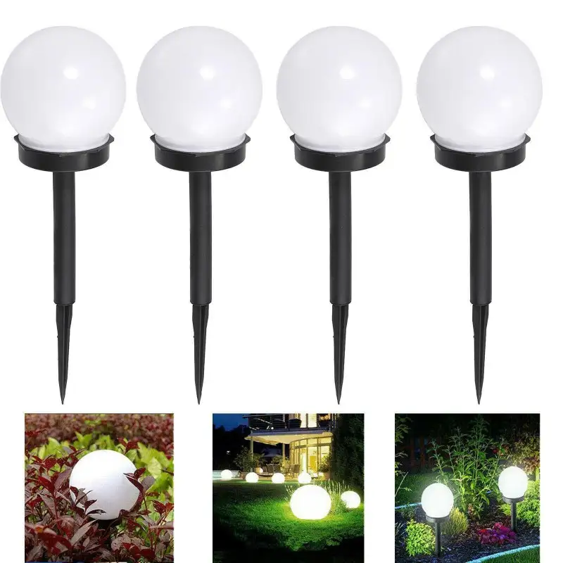 Set 10 x lampa solara, H 34 cm cu senzor de lumina