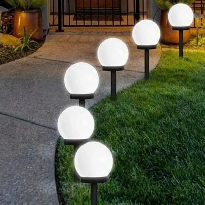 Set 10 x lampa solara, H 34 cm cu senzor de lumina