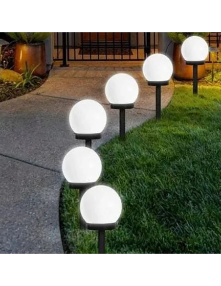 Set 10 x lampa solara, H 34 cm cu senzor de lumina