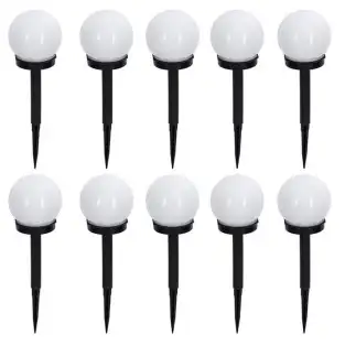 Set 10 x lampa solara, H 34 cm cu senzor de lumina