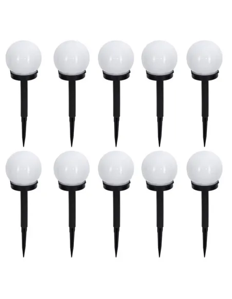 Set 10 x lampa solara, H 34 cm cu senzor de lumina